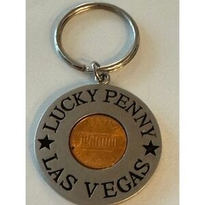 Lucky‎ Penny Las Vegas Keychain Coin Holder Metal Ring